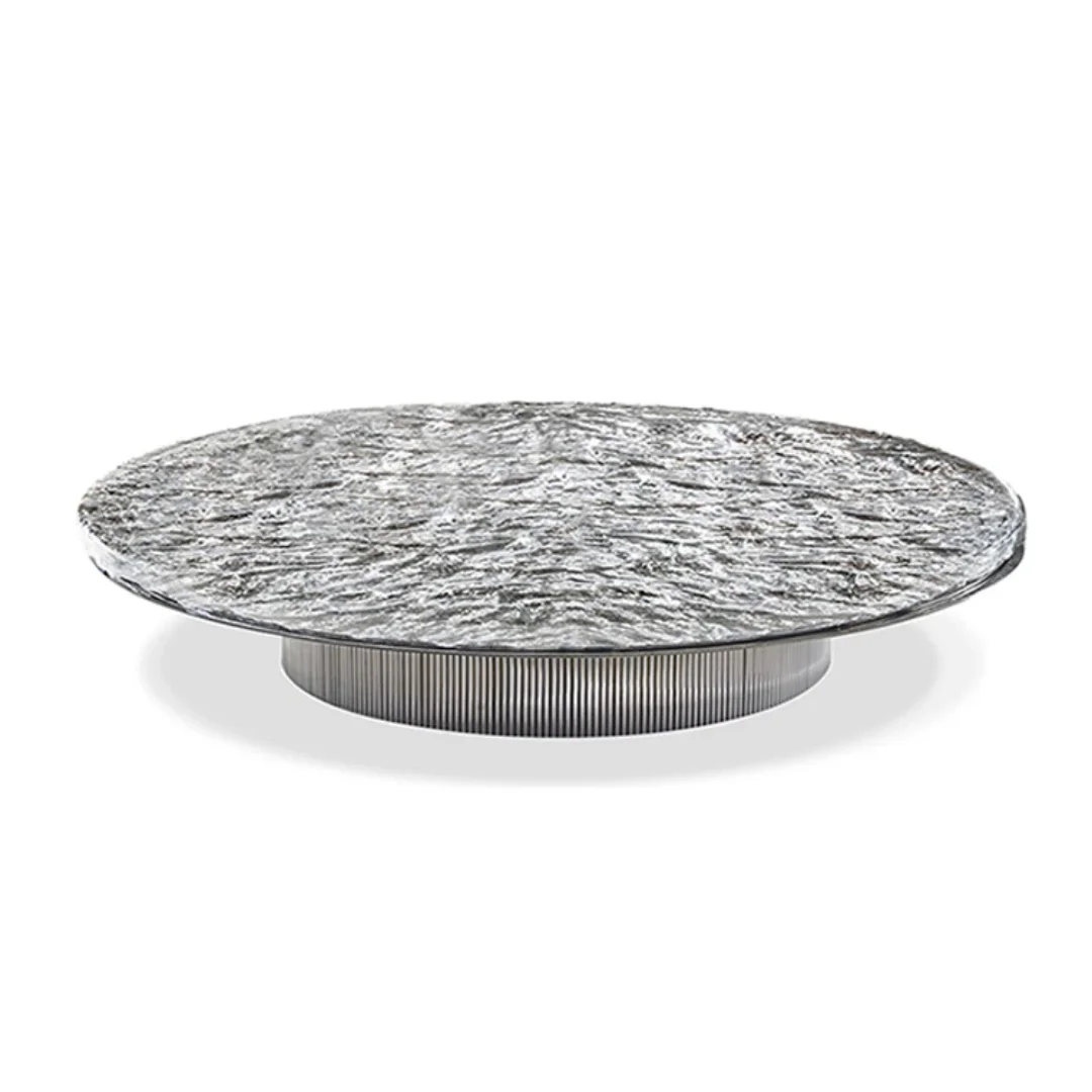 Jade Stainless Steel Leg Textured glass top - Image 2
