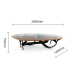 Home Furniture Nordic Modern Living Room Luxury Simple Faux Stone Coffee Table - Image 3
