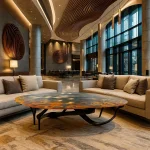 Home Furniture Nordic Modern Living Room Luxury Simple Faux Stone Coffee Table