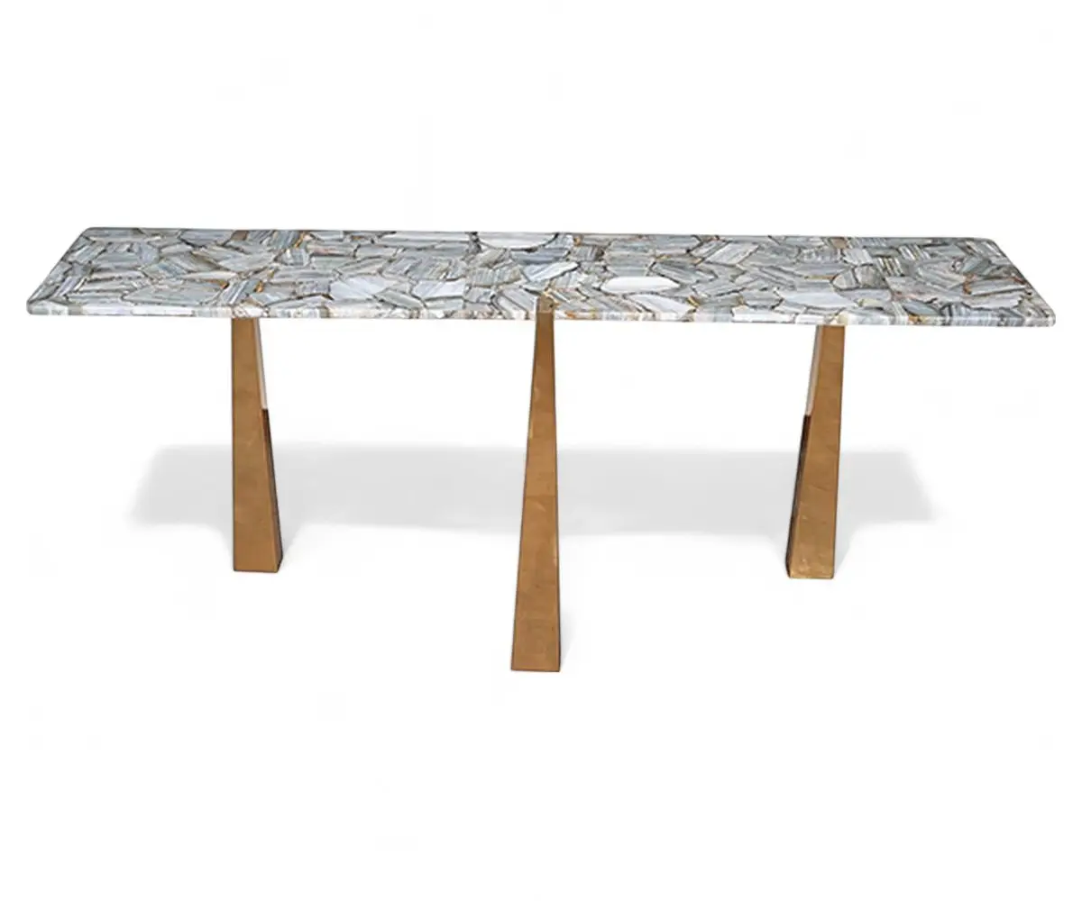 2026/01/1000363646.jpg Panache Modern Marble Top Hallway Table Home Furniture - Image 1