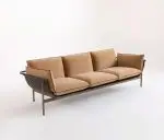 Delft Brown Polyester 3-seater Sofa