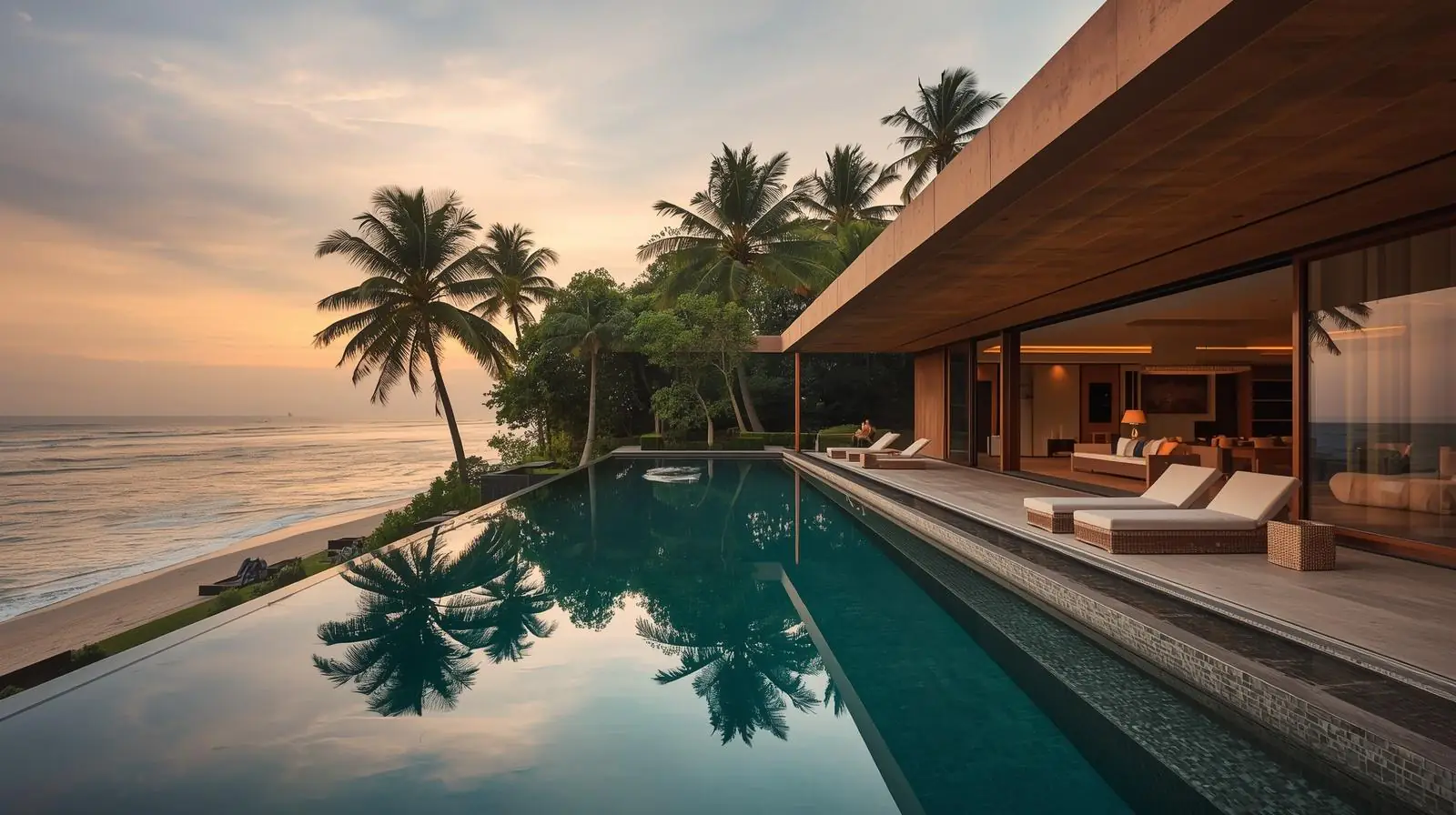 Contemporary architecture with clean lines and natural materials