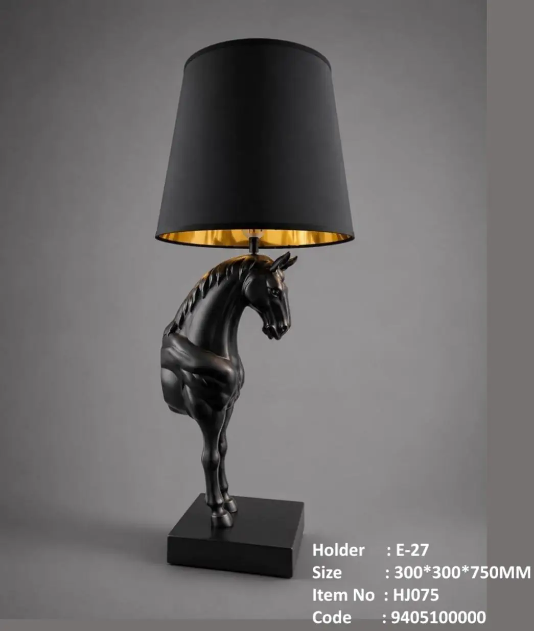 2026/07/1000495902.jpg Majestic Black Horse Sculptural Table Lamp - Image 1