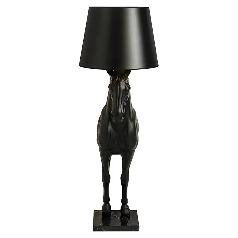 Majestic Black Horse Sculptural Table Lamp - Image 2