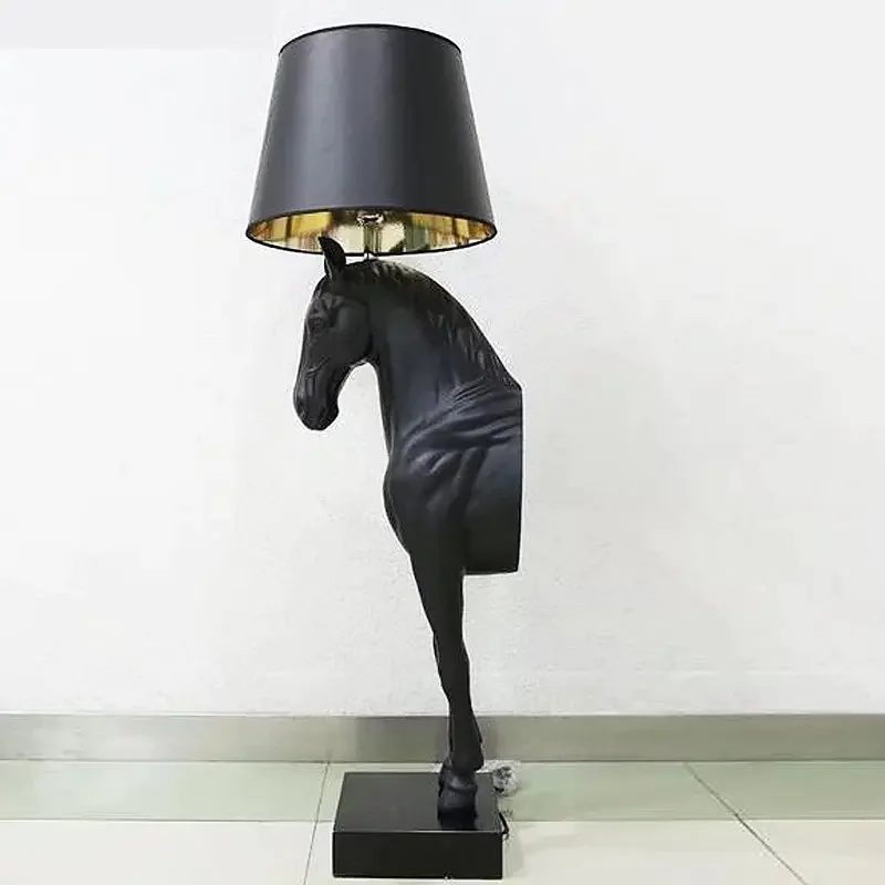 Majestic Black Horse Sculptural Table Lamp - Image 3