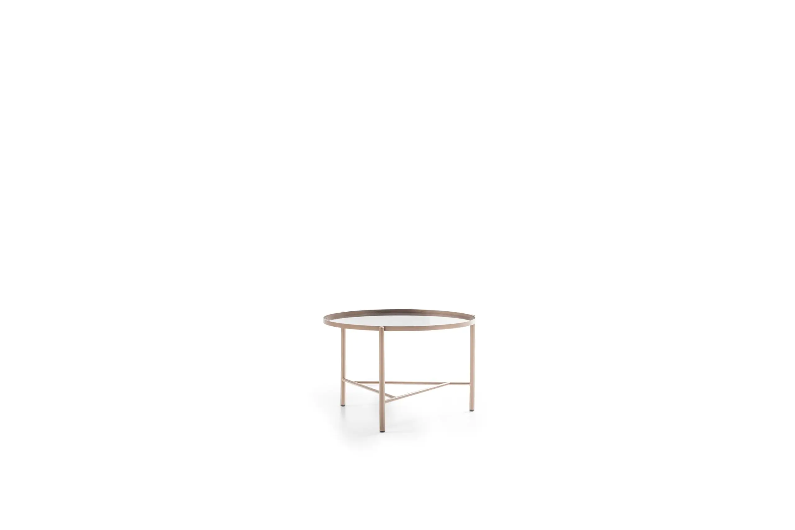 Vienna Nesting Leather Ottoman & Glass Coffee Table Set - Image 4