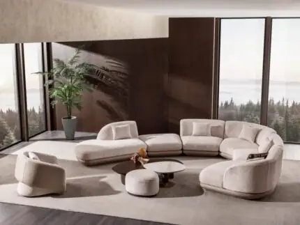 Icon Modern Curved Modular Bouclé Sofa Set