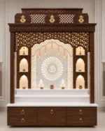 Carved Teak Mandir Wall - Image 2