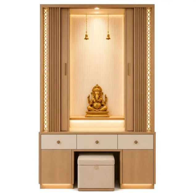 Fluted Mandir Back Panel - Image 1