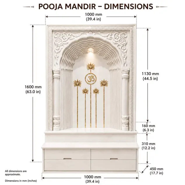 Marble Inlay Mandir Wall - Image 3