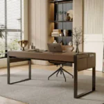 Slatted Acoustic Study Wall, study desk and chair