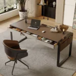 Slatted Acoustic Study Wall, study desk and chair - Image 3