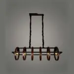 Black Ring Linear Chandelier, 6 Light | Crosby