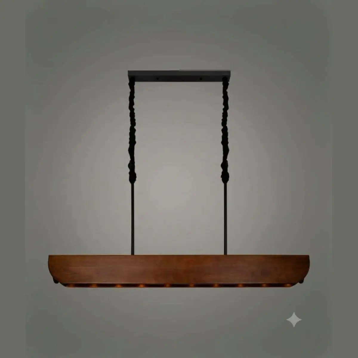 Walnut Boat Linear Pendant, 10 Light | Crosby