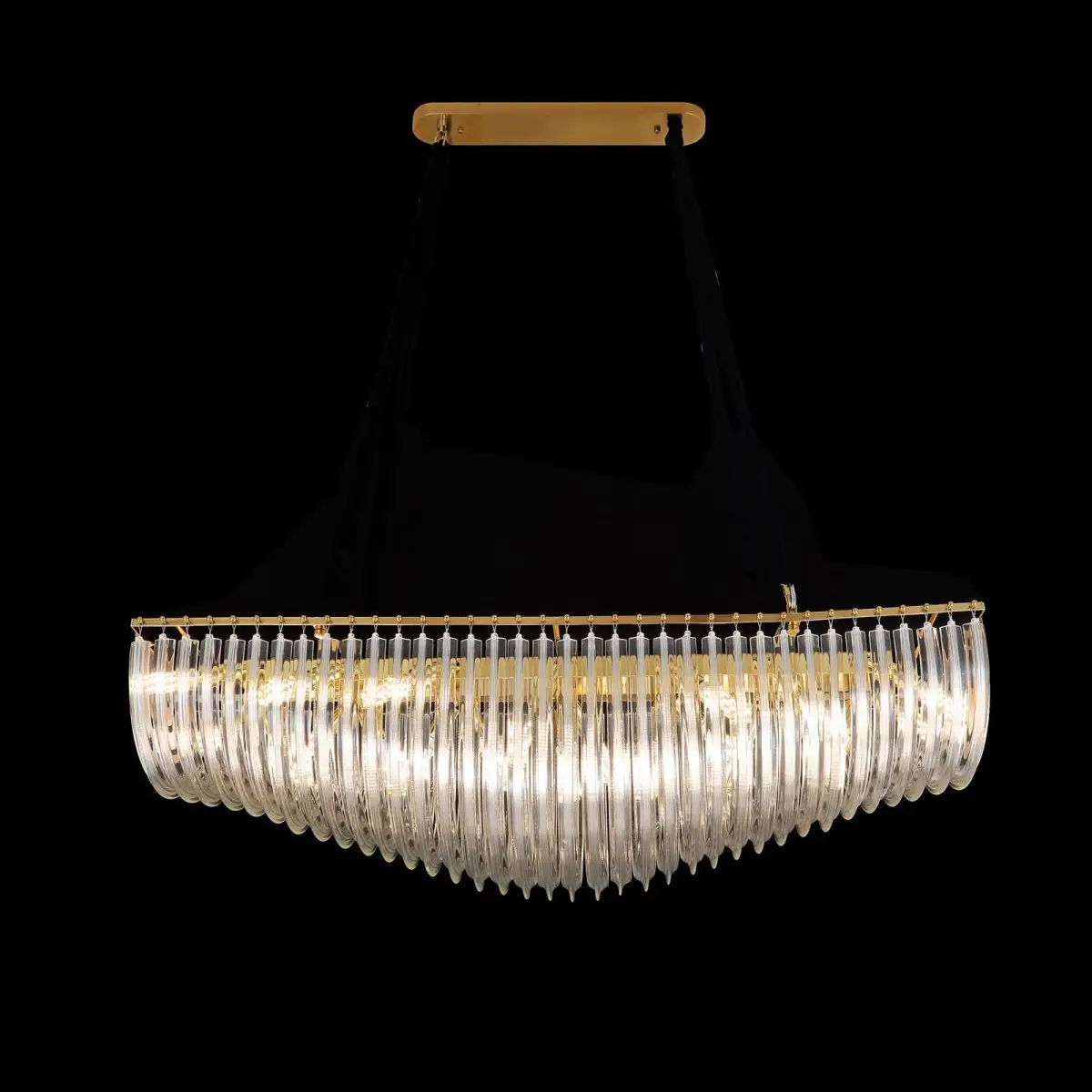 al-33316-1200-p15 Curved Glass Oval Chandelier, 1200 × 350 mm | Crosby