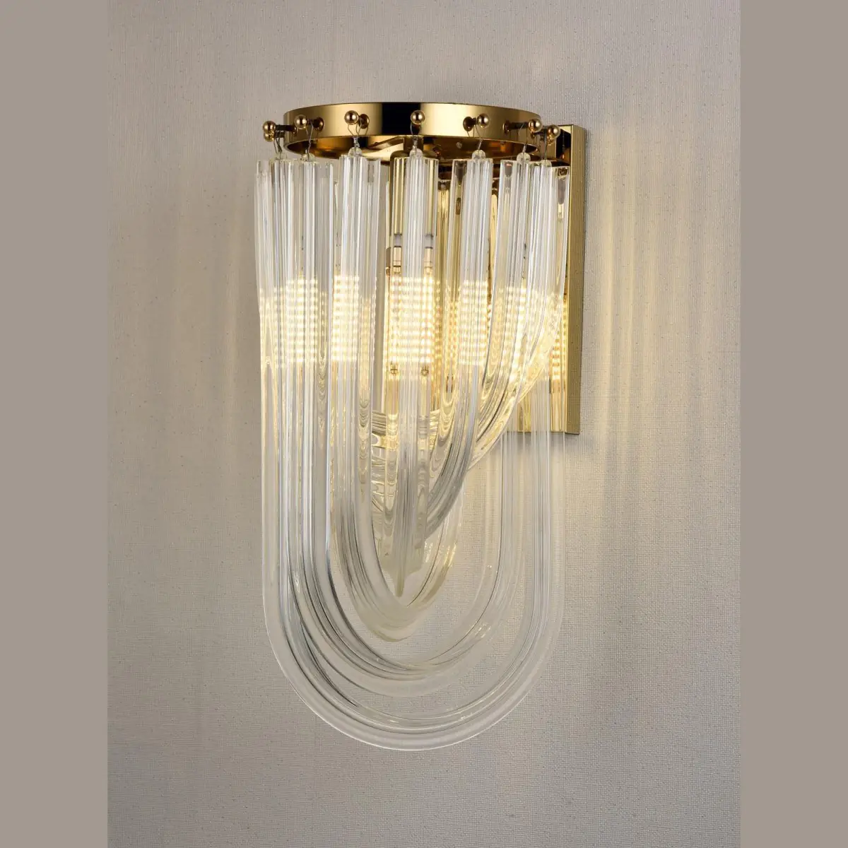 al-33316-1w-p19 Curved Glass Wall Light, 1 Light | Crosby
