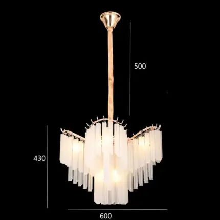 Frosted Glass Rod Chandelier