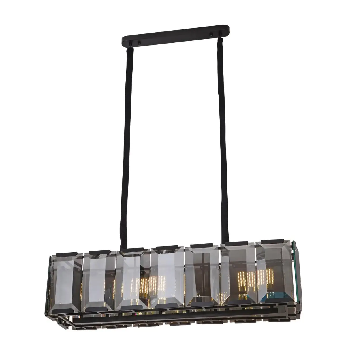 Smoked Glass Panel Chandelier - view 2