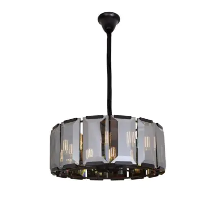 Smoked Glass Panel Chandelier