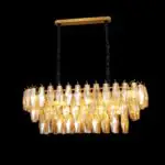 Amber Crystal Oval Chandelier, 1200 × 450 mm | Crosby