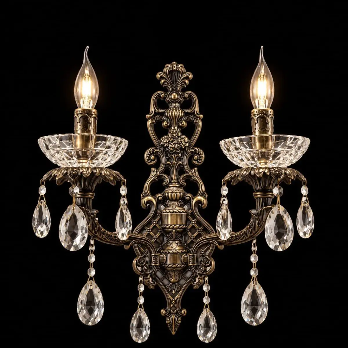 al-b5128-2w-p30 Candle Crystal Wall Light, 2 Light | Crosby