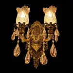 Antique Brass Candle Wall Light, 2 Light | Crosby