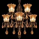 Antique Brass Tulip Chandelier, 5 Light | Crosby