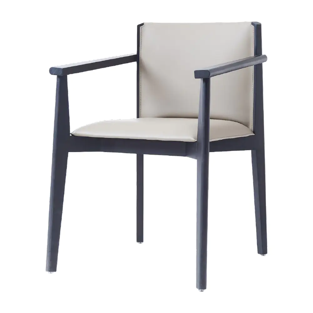 Kenzo Slim Wood Dining Armchair Kenzo Slim Wood Dining Armchair - clean lines, a cushioned back and a dark wood frame