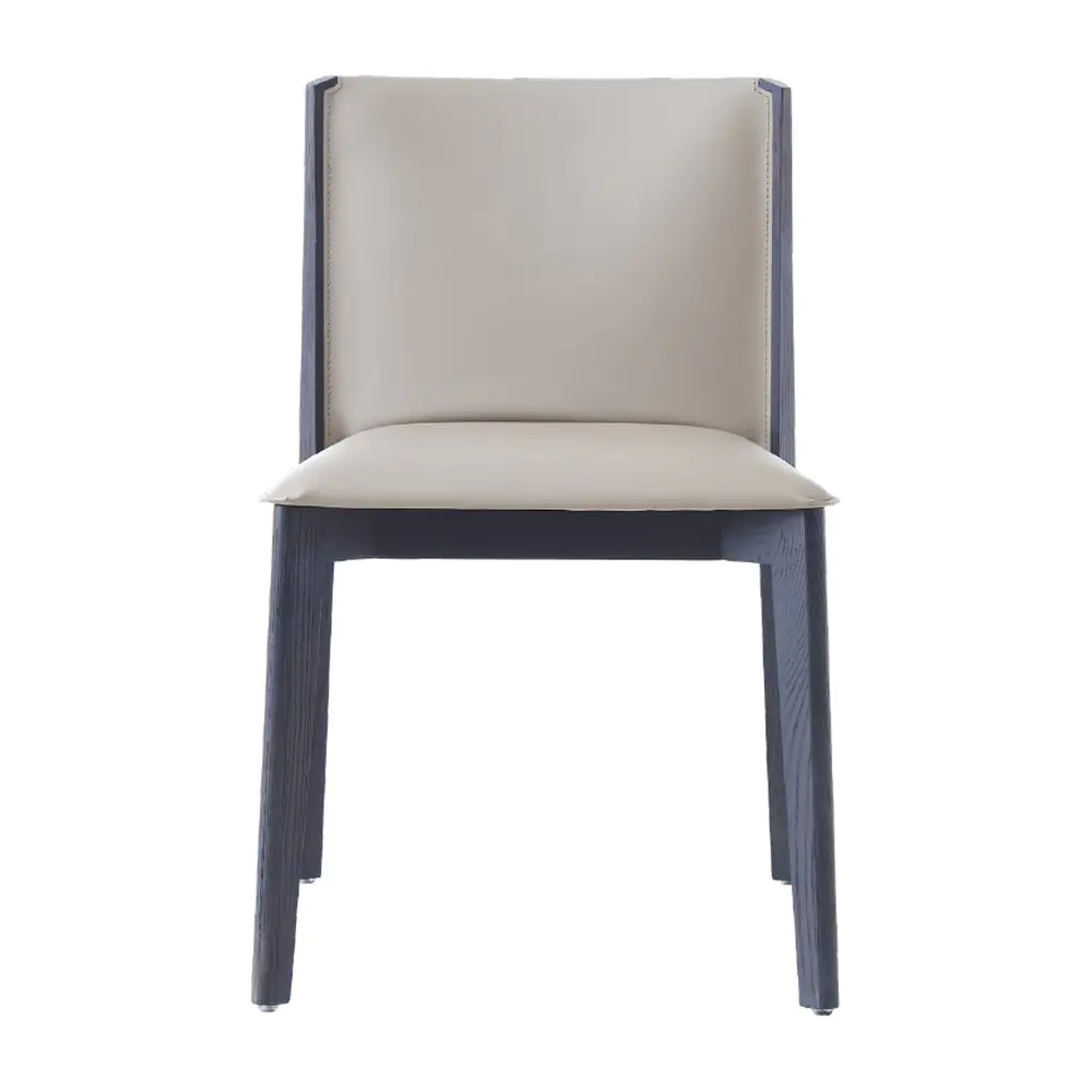 Kenzo Slim Wood Dining Chair Kenzo Slim Wood Dining Chair - clean lines, a stone-toned upholstered back and a dark wood frame