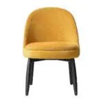 Marigold Velvet Dining Chair - a marigold shell on tapered dark legs (alternate view)