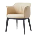 Duchess Leather Armchair - pleated cream leather with a soft wraparound back