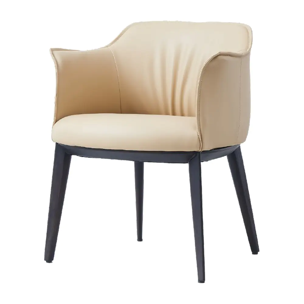 Duchess Leather Armchair Duchess Leather Armchair - pleated cream leather with a soft wraparound back