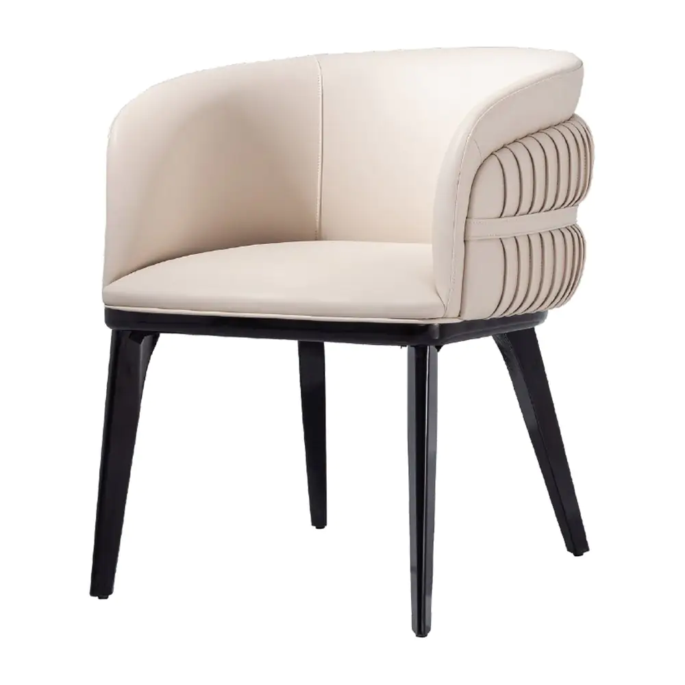 Corsa Ribbed Tub Chair Corsa Ribbed Tub Chair - a cream tub shape with ribbed detailing on dark legs