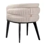 Corsa Ribbed Tub Chair - a cream tub shape with ribbed detailing on dark legs (alternate view)