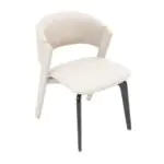 Crescent Dining Chair - an ivory crescent back with brass-toned accents