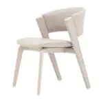 Crescent Dining Chair - an ivory crescent back with brass-toned accents (alternate view)