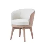 Hollis Swivel Tub Chair - a white tub shape on a blush swivel base (alternate view)