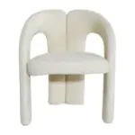 Nimbus Bouclé Arch Armchair - a cloud-white bouclé arch