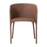 Terra Leather Tub Armchair - a terracotta tub with slim legs (alternate view)