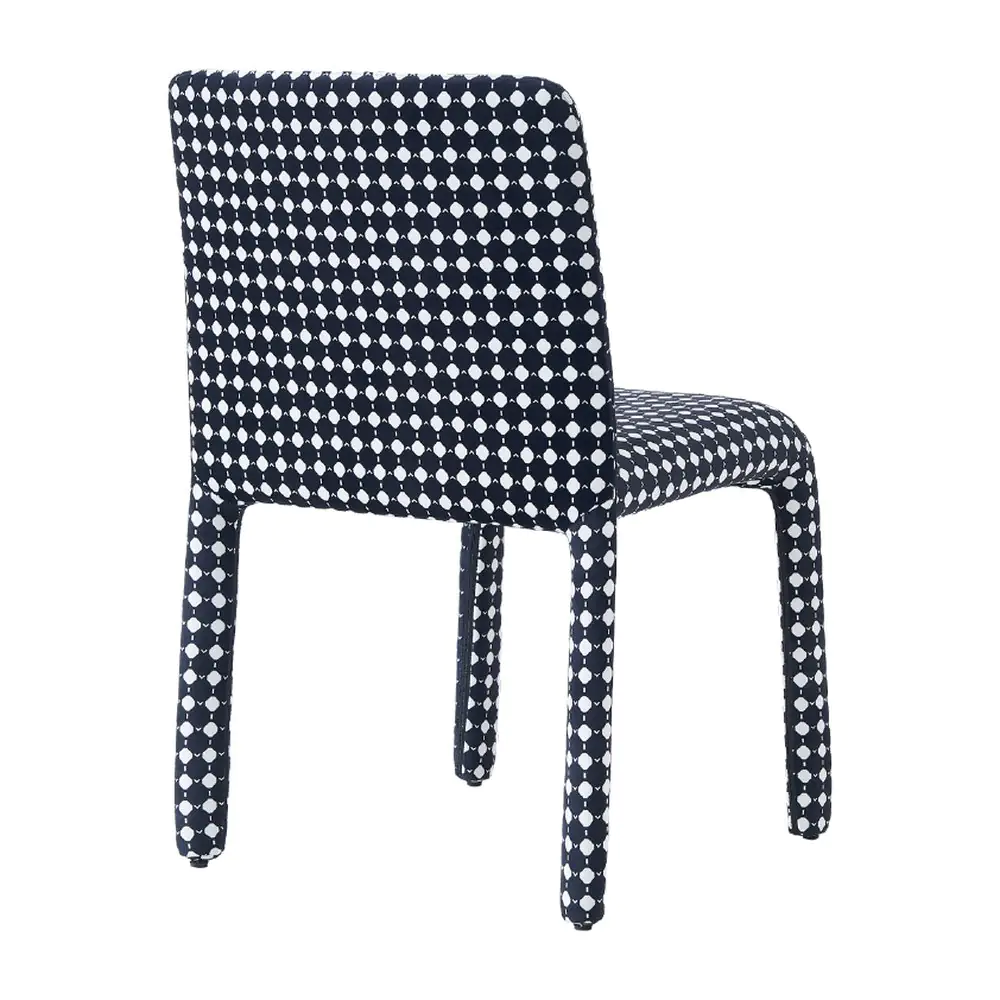 Dogtooth Dining Chair - a monochrome houndstooth wrap (alternate view)