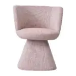 Blush Pedestal Swivel Chair - blush-pink textured fabric on a flared pedestal
