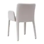 Pebble Upholstered Dining Armchair - a softly padded stone-grey frame (alternate view)