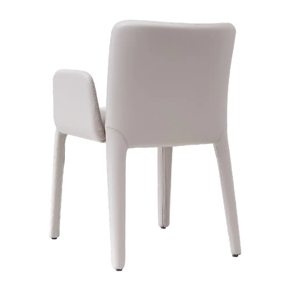 Pebble Upholstered Dining Armchair - a softly padded stone-grey frame (alternate view)