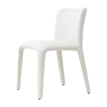 Pebble Upholstered Dining Chair - a softly padded stone-grey frame