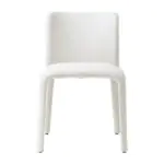 Pebble Upholstered Dining Chair - a softly padded stone-grey frame (alternate view)