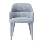 Mistral Dining Armchair - woven blue-grey fabric on tapered legs (alternate view)