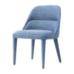 Mistral Dining Chair - azure woven fabric on tapered legs
