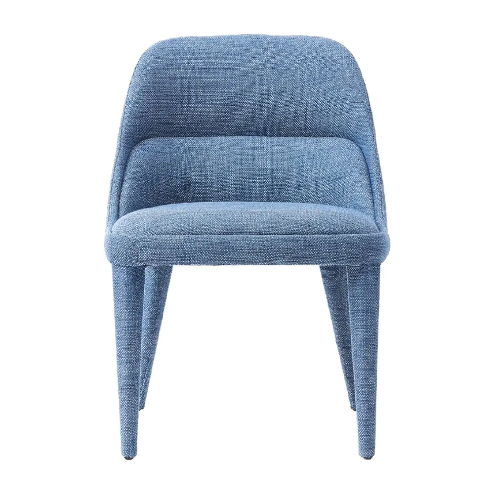 Mistral Dining Chair - azure woven fabric on tapered legs (alternate view)