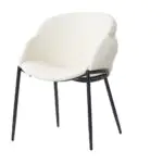 Lumen Ivory Dining Armchair - a soft ivory shell on slim dark legs