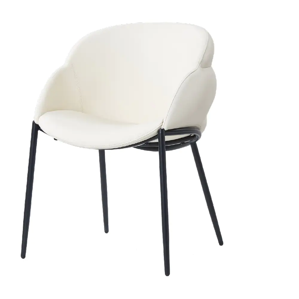 Lumen Ivory Dining Armchair Lumen Ivory Dining Armchair - a soft ivory shell on slim dark legs